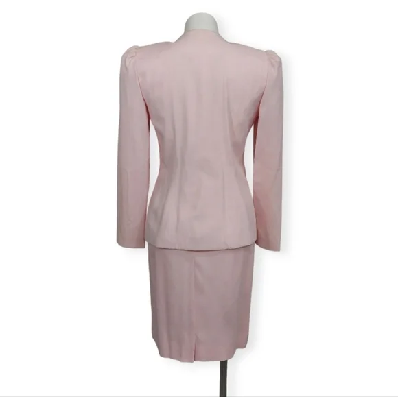 Opalis by Frank Hahn Pale Pink Skirt Set Women's Vintage Size 8 Made In USA - Picture 3 of 14